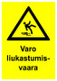 Varo liukastumisvaara kyltti