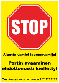 Koirakyltti - STOP laumanvartija