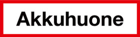Akkuhuone kyltti