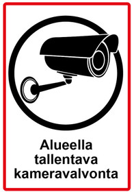 Alueella tallentava kameravalvonta 2 -tarra