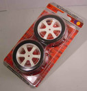 Double Purple-45 on White 6-Spoke Touring Wheels, 26mm