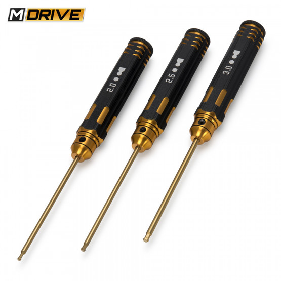 M-DRIVE PRO TiN Hex/Allen Wrench Tool Set - 2, 2.5 & 3mm - Ball Hex