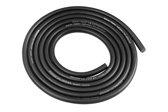 Team Corally Ultra V+ Silicone Wire Super Flexible Black 14AWG 1018 / 0.05 Strands OD 3.5mm 1m 