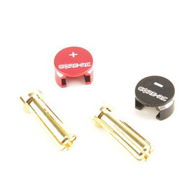 CORE RC Low Pro Heatsink Bullet Plug Grips - 5mm - Black/Red