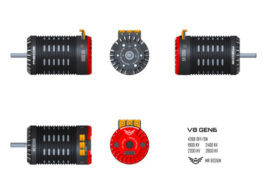 REDS BRUSHLESS MOTOR V8 1900KV 4 POLE SENSORED GEN6