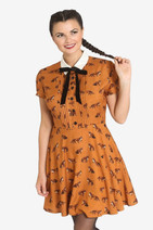 50020 HELL BUNNY VIXEY – kettukuosinen minimekko, ruskea