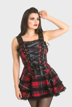 14053 HELL BUNNY HARLEY TARTAN – punk-henkinen mekko, punainen tartan