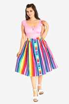 50031 HELL BUNNY OVER THE RAINBOW raidallinen 50s hame
