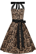 95712 DOLLY & DOTTY SOPHIA halter neck leopardikuosinen swing mekko 