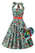 90511 DOLLY & DOTTY DAISY Tropical Parrot Halter Dress