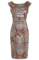 54638 DOLLY & DOTTY Darla Fitted Off-Shoulder leopard print Dress