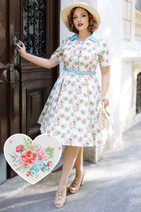 62404 DOLLY & DOTTY PENELOPE WHITE ENGLISH GARDEN shirt dress