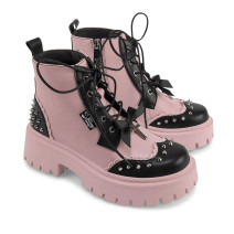 702 HOT CHOCOLATE DESIGN Dolly Revolt boots – pink & studded