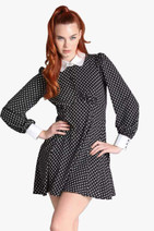 40378 HELL BUNNY NAOMI DRESS, blk/wht