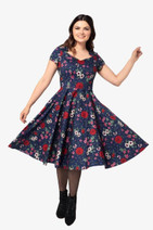 40423 HELL BUNNY CAMELLIA MIDI DRESS