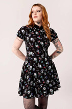 40436 HELL BUNNY AMANITA – noitasienikuosinen, viskoosinen minimekko