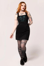 40439 HELL BUNNY VENOM  – minimittainen lappumekko käärmekirjailulla