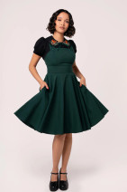 40497 HELL BUNNY PATTI – lappumekko ristikkäisillä olkaimilla, vihreä