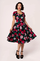 40498 HELL BUNNY PAINT ME ROSES DRESS