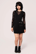 40511 HELL BUNNY MALLORY pinafore dress – metal details