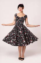40516 HELL BUNNY CHARLIE 50s full circle dress – tattoo pattern