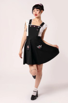 40517 HELL BUNNY CUPID patch dress – embroidered pinafore