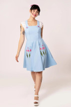 40521 HELL BUNNY TULIP pinafore dress – tulip embroidery