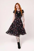 40537 HELL BUNNY CLARIMOND sifonkimekko – goottilainen printti