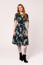 40547 HELL BUNNY SERPENT CHIFFON DRESS – snake pattern & flowers