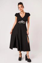 40566 HELL BUNNY INTERLUDE DRESS – embroidered black midi dress