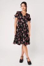 40579 HELL BUNNY FORBIDDEN MIDI DRESS – black chiffon dress 