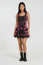 40596 HELL BUNNY HARLEY TARTAN DRESS, pink