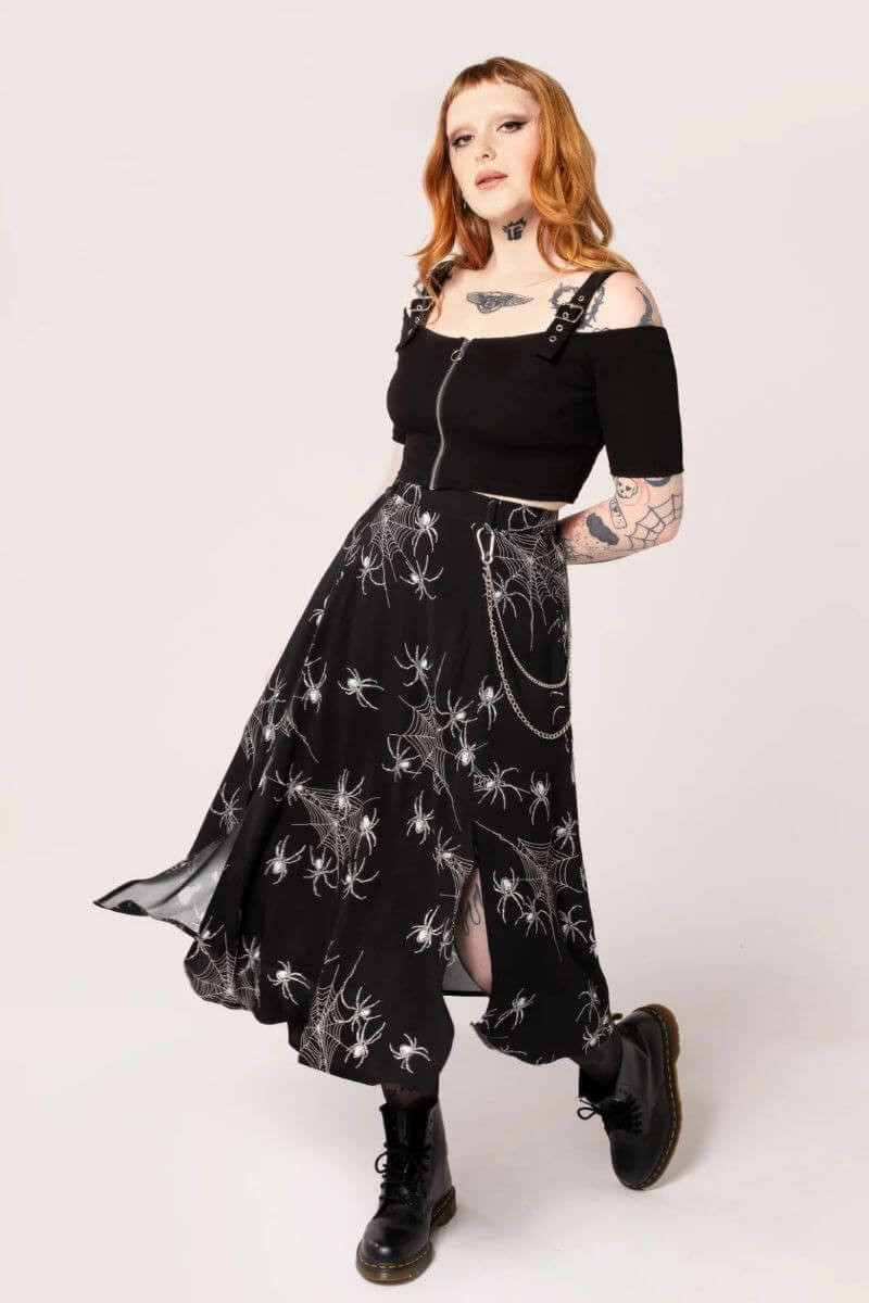 50348 HELL BUNNY GRUNQY SPIDER SKIRT – wannabe.fi