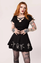 50356 HELL BUNNY ASTROLOGY – musta laskosminihame tähtikirjailuilla