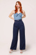 50371 HELL BUNNY COSTELLO TROUSERS, navy/white