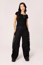 50378 HELL BUNNY NEO – black grunge pants with rivet details