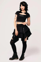50394 HELL BUNNY NADIA – kerroksellinen, musta minihame