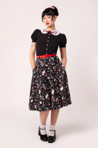 50419 HELL BUNNY CHARLIE 50s style full circle skirt – tattoo pattern
