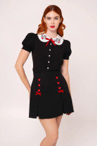 50422 HELL BUNNY COLLEEN SKORTS - shorts with heart buttons and bows