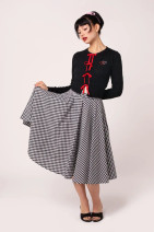 50447 HELL BUNNY MEL gingham full circle skirt – black and white check