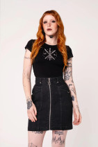 50448 HELL BUNNY RAYE skirt – dark, denim style mini skirt