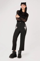 50459 HELL BUNNY ELIZABETH TROUSERS– black cropped pants