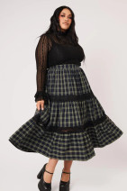50464 HELL BUNNY MORELLE SKIRT – plaid long skirt