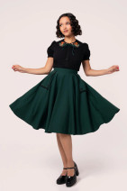 50407 HELL BUNNY JESSICA – midi bell skirt, dark green