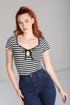 60317 HELL BUNNY KIT TOP, black/white