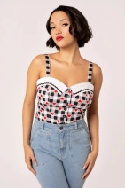 60343 HELL BUNNY LEONIE GINGHAM ruutuinen toppi