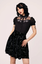 60368 HELL BUNNY DANICA –blouse with tarot embroidery and mesh details