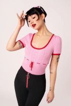 60392 HELL BUNNY HANNAH TOP – pink heart knit