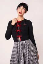 60393 HELL BUNNY LUCIE NEULETAKKI – punaiset rusetit