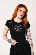 60409 HELL BUNNY CLARIMOND TOP – sword embroidery & rivets